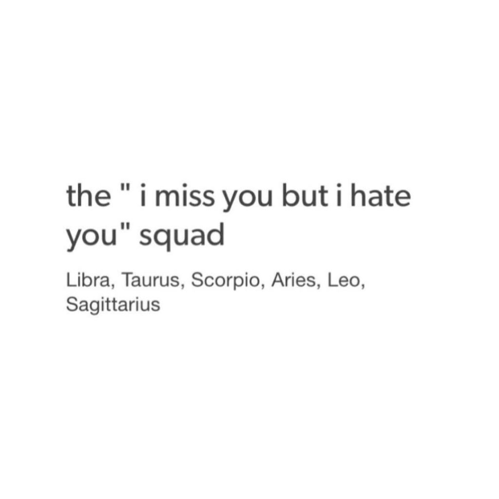 The I miss you but I hate you squad